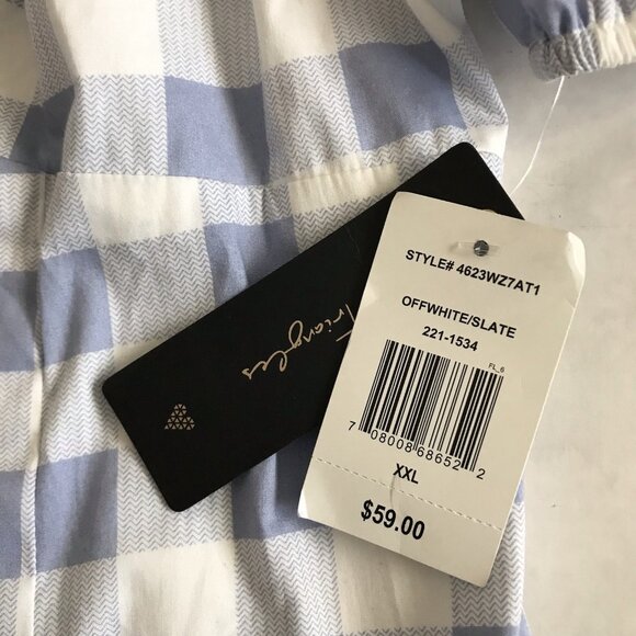 City Triangles Blue White Gingham Dress Puff Sleeve Mini Plus Size‎ 2XL - Picture 6 of 10